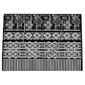 レースとパッチワークの白黒パターン ラージペーパーバッグ (正面)