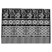 レースとパッチワークの白黒パターン ラージペーパーバッグ (裏面)