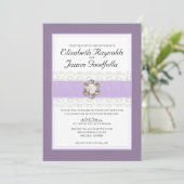 レースとパール結婚式招待状 招待状 (スタンド正面)