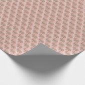 レースとフェイクバラヴィンテージカントリー赤面ピンク ラッピングペーパー (角)