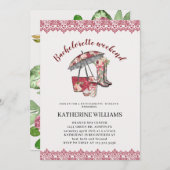 レースとフローラバチェロレッテ週末招待状 (正面/裏面)