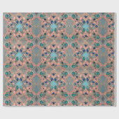 レースとモダンサンゴのビーズを持つエステのパターン ラッピングペーパー (フラット)