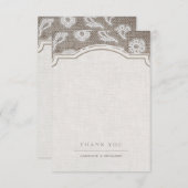 レースとラップの素朴な田舎のウェディング感謝していユーザー サンキューカード (正面/裏面)