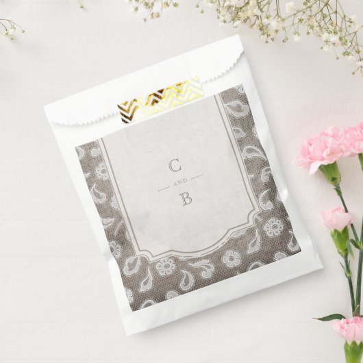 レースとラップの素朴な田舎のウェディング感謝していユーザー フェイバーバッグ (封をした状態)