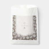 レースとラップの素朴な田舎のウェディング感謝していユーザー フェイバーバッグ (正面)