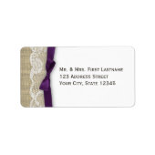 レースとリボンのダークパープル ラベル (正面)