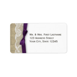 レースとリボンのダークパープル ラベル