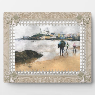 レースと弓のプラッ飾ク フォトプラーク