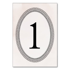 レースと水の色ピンクのエレガントな結婚式 テーブルナンバー