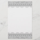 レースと真珠のテクスチャ文房具 便箋 (正面)