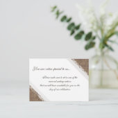 レースと素朴バーラップの予約座席 プレイスカード (スタンド正面)