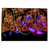 レースと蝶のギフトラベルブラック ラージペーパーバッグ (裏面)