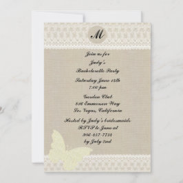 レースと麻の文字パーティー招待状 招待状