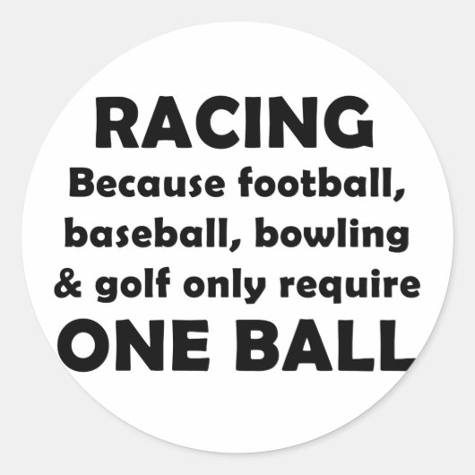 レースにはボールが必要 ラウンドシール (正面)