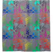 レースにレインボーの花 シャワーカーテン (正面)