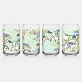 レースに出掛ける ガラス缶 (左)