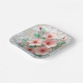 レースに咲くコスモス ウェディングフラワーズ ペーパープレート (傾斜あり)