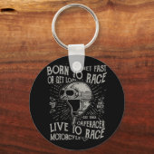 レースに生まれは高速カフェレーサーオートバイを取得 キーホルダー (正面)