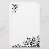 レースのようでロマンチックな静止した 便箋 (正面/裏面)