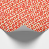 レースのようで明るく赤くビクトリアンなプリント ラッピングペーパー (角)