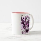 レースのようなピンクの妖精のバレンタインデーのマグ ツートーンマグカップ (正面右)