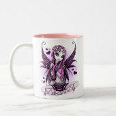レースのようなピンクの妖精のバレンタインデーのマグ ツートーンマグカップ (左)