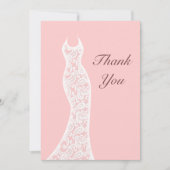 レースのようなピンクは感謝していしています サンキューカード (正面)