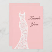 レースのようなピンクは感謝していしています サンキューカード (正面/裏面)
