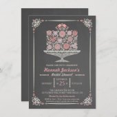 レースのような花のケーキのブライダルシャワーの招待状II 招待状 (正面/裏面)