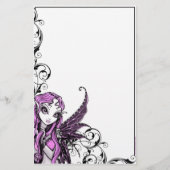 "レースのような"ゴシック様式ピンクのバレンタインの妖精の芸術の文房具 便箋 (正面)