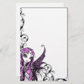 "レースのような"ゴシック様式ピンクのバレンタインの妖精の芸術の文房具 便箋 (正面/裏面)