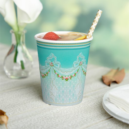 レースのようスワッグボーノットバラガーランズフローラ結婚ズ 紙コップ (インサイチュ)