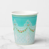 レースのようスワッグボーノットバラガーランズフローラ結婚ズ 紙コップ (裏面)