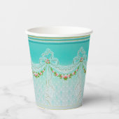 レースのようスワッグボーノットバラガーランズフローラ結婚ズ 紙コップ (正面)