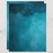 レースのようターコイズグランジスクラップブック作りクラフト紙 (正面/裏面)