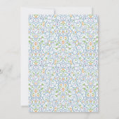 レースのようティーカップベビーシャワーブルーティーパーティの招待状 招待状 (裏面)