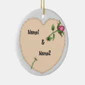 レースのようハートカスタムバラオーナメント セラミックオーナメント (右)