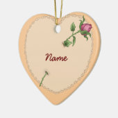 レースのようハートカスタムバラオーナメント セラミックオーナメント (左)