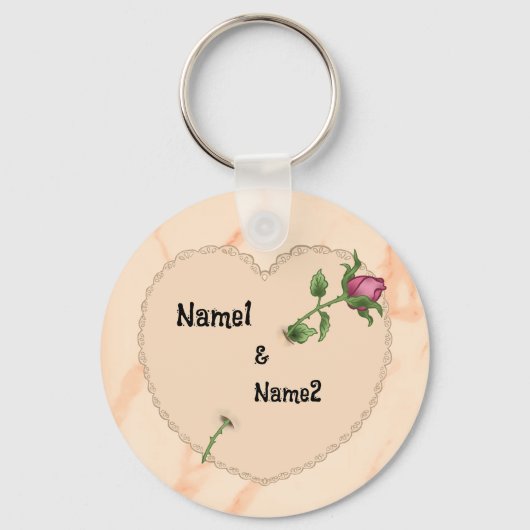 レースのようハートバラ キーホルダー (正面)
