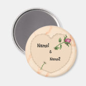 レースのようハートバラ マグネット (正面/裏面)