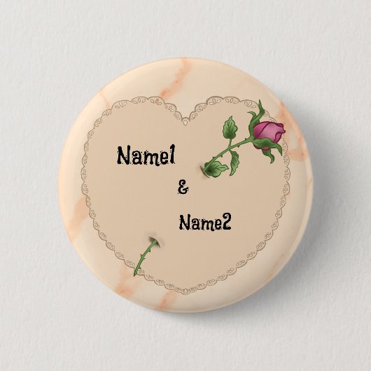 レースのようハートバラ 缶バッジ (正面)