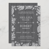 レースのよう葉結婚式招待状 招待状 (正面/裏面)