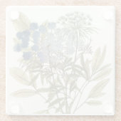 レースのよう葉 – 花と緑 ガラスコースター (裏面)