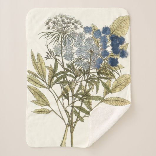 レースのよう葉 – 花と緑 シェルパブランケット (正面)