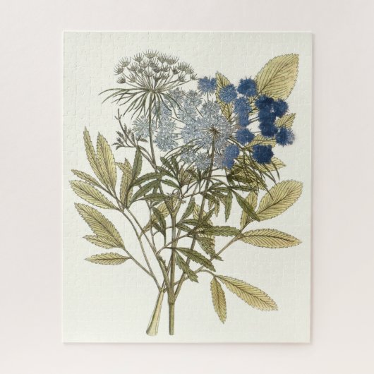 レースのよう葉 – 花と緑 ジグソーパズル (縦)