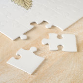 レースのよう葉 – 花と緑 ジグソーパズル (側面)