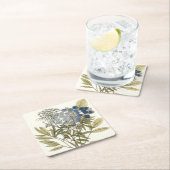 レースのよう葉 – 花と緑 スクエアペーパーコースター (インサイチュ)