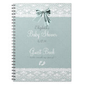 レースのイメージのベビーシャワーの来客名簿 ノートブック (正面)