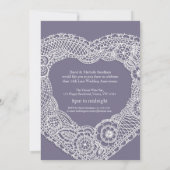 レースのウェディングハート 13周年 パーティー招待状 招待状 (裏面)