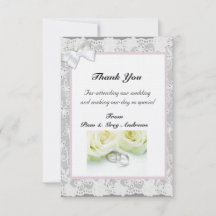 レースのウェディング サンクスカード